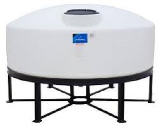 Picture of 1200 US Gallons Close Top Cone Bottom Tank, 1.7 sg, White. Steel Stand Included