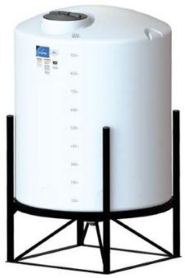 Picture of 6000 US Gallons Close Top Cone Bottom Tank, 1.7 sg, White. Steel Stand Included