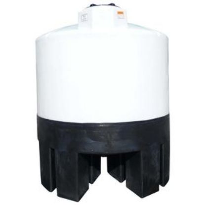 Picture of 1050 US Gallons Close Top Cone Bottom Tank, 1.5 sg, White. Polyethylene Stand Included