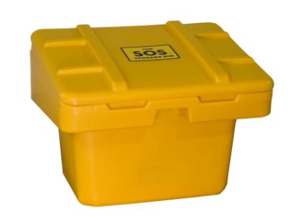 Picture of Sand and Salt Storage Bin, 155 Liters, 30" x 24" x 23", Yellow