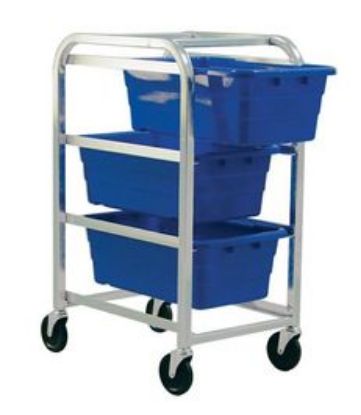 Picture of Aluminum Mobile Rack with 3 Blue CS Tubs