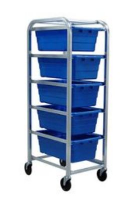 Picture of Aluminum Mobile Rack with 5 Blue CS Tubs