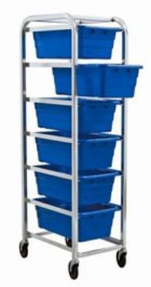 Picture of Aluminum Mobile Rack with 6 Blue CS Tubs