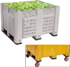 Picture of Vented Straight Walls Plastic Pallet Box Bin on Corner Casters  40" x 48" x 38" Gray