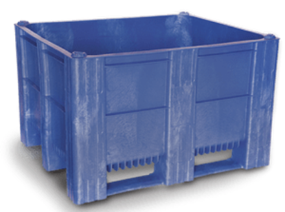 Picture of Solid Straight Walls HD Plastic Pallet Box 39" x 47" x 29" Blue