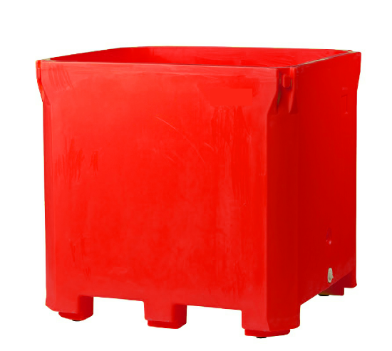 Picture of Triple Wall Bin With Leg 42" x 48" x 46", Red