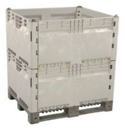 Picture of Foldable Pallet Boxes, Solid Walls, 40" x 48" x 50", Gray
