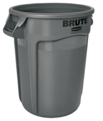 Picture of Round "Brute" Container 10 US Gallons, Gray