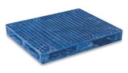 Image de Palette en Plastique HDSC Alimentaire 48" x 48" Surface ajourée, Bleue