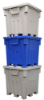 Picture of Plastic Pallet Boxes- Tapered Walls 44" x 44" x 46", Blue