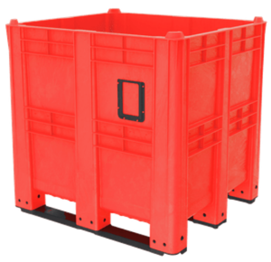 Picture of Plastic Pallet Boxes -Straight Walls 45" x 51" x 49", Red