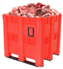 Image de Caisse-Palette en Plastique à Murs Droits 45" x 51" x 49", Rouge