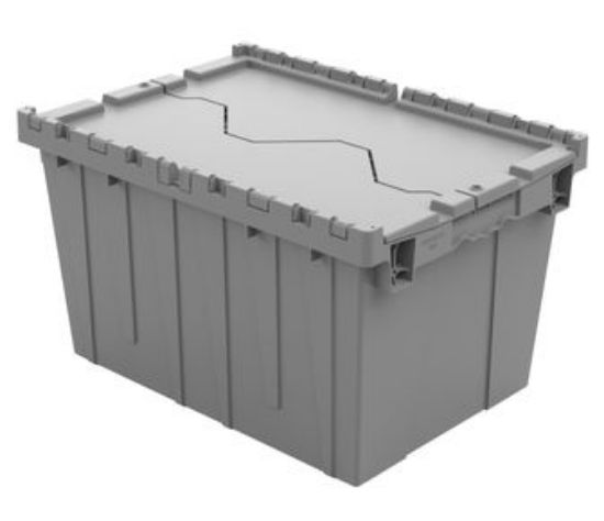 Picture of Attached Lids Container 21" x 15" x 12", Gray