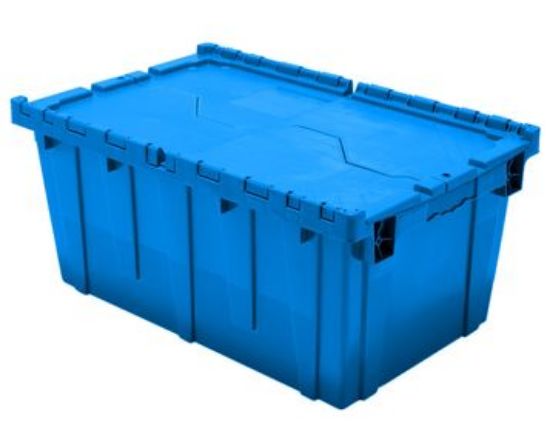 Picture of Attached Lids Container 27" x 17" x 12", Blue