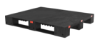 Picture of Reinforced Plastic Pallet, 40" x 48" Smooth Solid Deck, 3-runners Base, Black