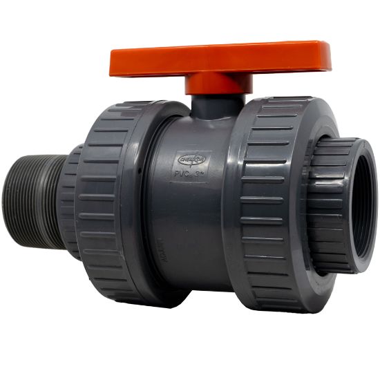 Picture of 3’’ PVC Ball Valve, Male x Female NPT Thread, EPDM O-Ring