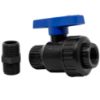 Image de Valve à Bille 3/4" Fileté Mâle x Femelle NPT en Polypropylène avec Joint EPDM