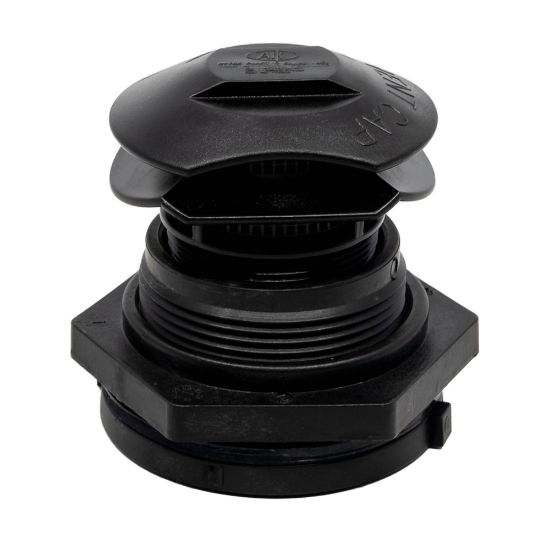 Picture of 2" Polypropylene  Vent Cap. Bulkhead Fitting Included