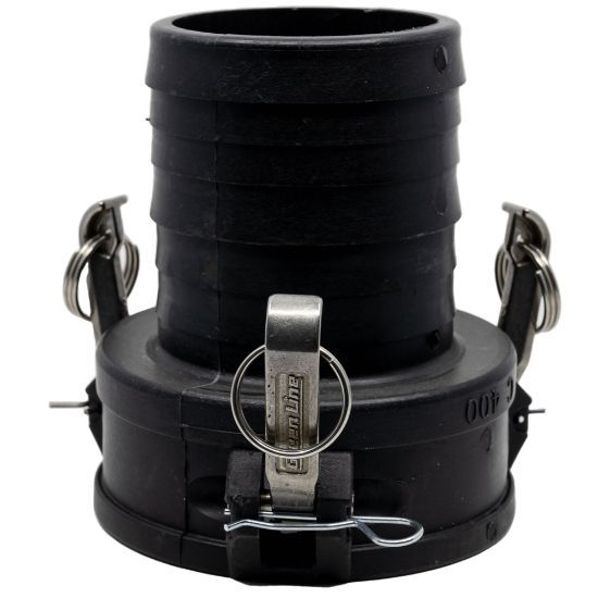 Picture of 4" Female Camlock x Hose Barb, Reinforced Polypropylene