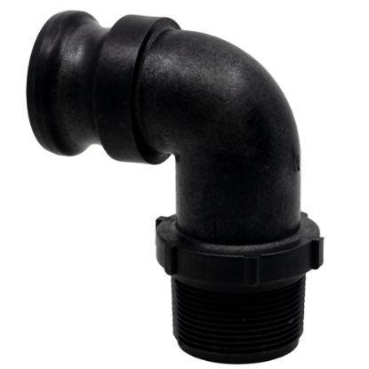 Image de Coude 90°, 1-1/2" Camlock Mâle x Fileté Mâle NPT en Polypropylène Renforcé