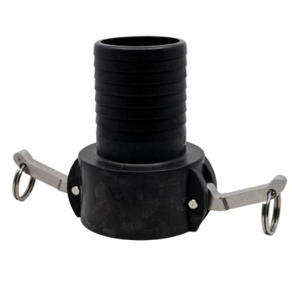 Picture of 3" Female Camlock x Hose Barb, Reinforced Polypropylene