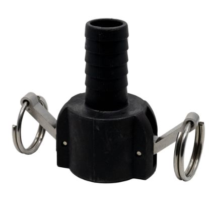 Picture of 1" Female Camlock x Hose Barb, Reinforced Polypropylene