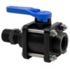 Image de Valve à Bille 1-1/4" Fileté Mâle x Femelle NPT en Polypropylène Renforcé avec Joint EPDM