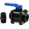 Image de Valve à Bille 1-1/4" Fileté Mâle x Femelle NPT en Polypropylène Renforcé avec Joint EPDM