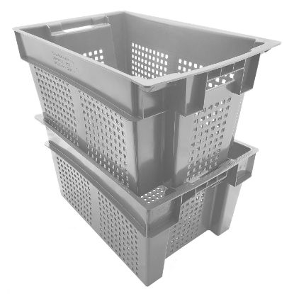 Image de Bac Ajouré Grade Alimentaire 24" x 16" x 12", Gris