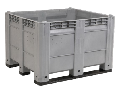 Picture of Solid Straight Walls Plastic Pallet Box Bin 40" x 48" x 31" Gray